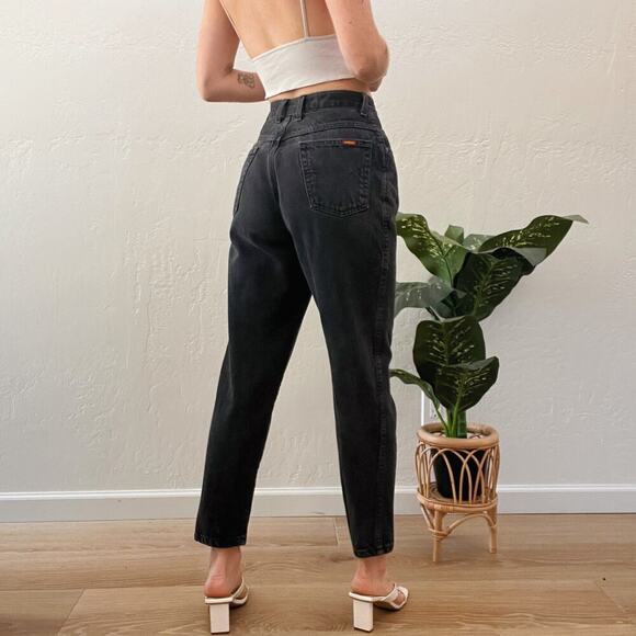 Vintage 1990's Black High Waisted Straight Leg Mom Jeans - Picture 2 of 6